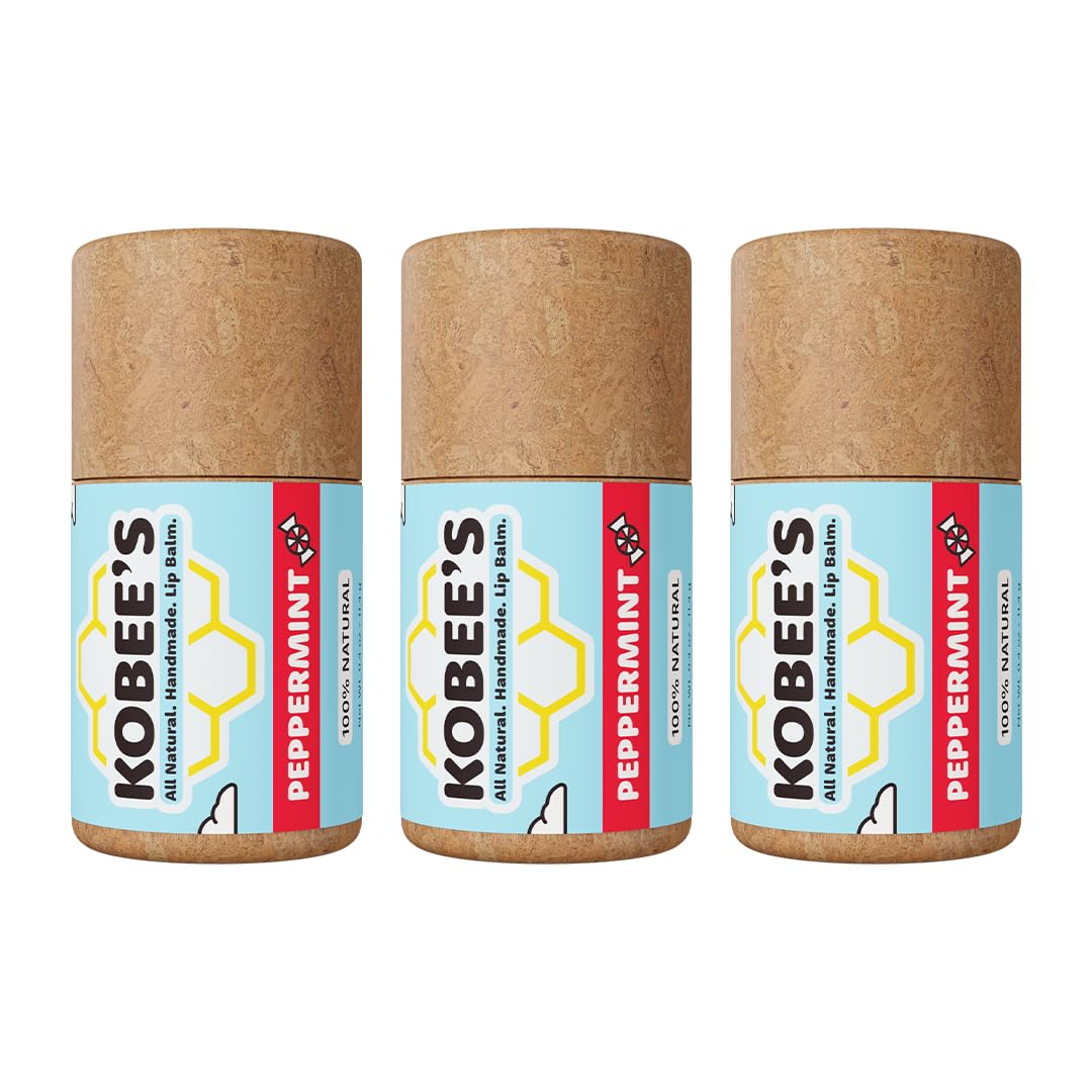KOBEE'S ALL NATURAL. HANDMADE. LIP BALM. - Pack of 3: Kobeesco Lip Balm, Lip Moisturiser, Lip Balm, Lip Balm, Lip Balm (Mint)