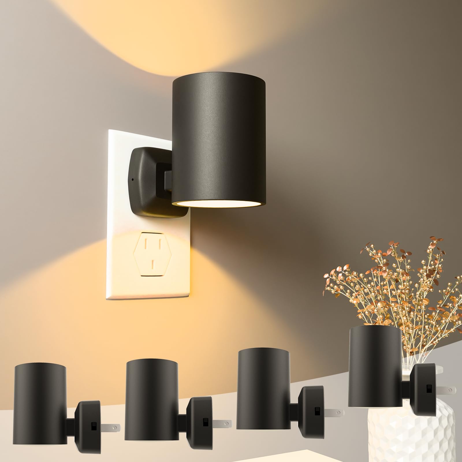 Night Lights Plug into Wall ETL Night Light Plug in - LED Dimmable Night Light Dusk to Dawn