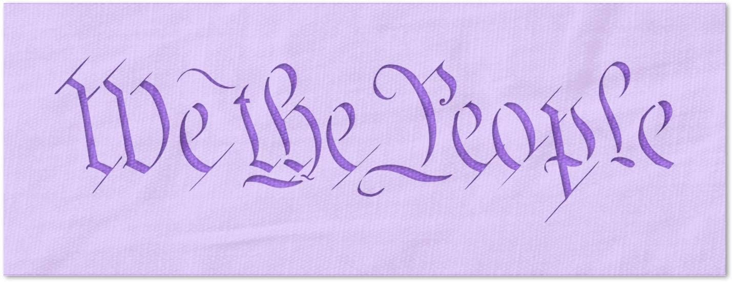 Stencil Stop We The People Stencil - Reusable for DIY Projects, Painting, Drawing, Crafts - 14 Mil Mylar Plastic (18 x 4.88 inches)