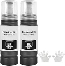 104 Multipack Ink Compatible with Epson 104 Ink Bottles for ET-1810 ET-2810 ET-2820 ET-2726 ET-2811 ET-2812 ET-2814 ET-2815 ET-2821 ET-2825 ET-2825 ET-2826 ET-4800 (2 Pack BK x 2)