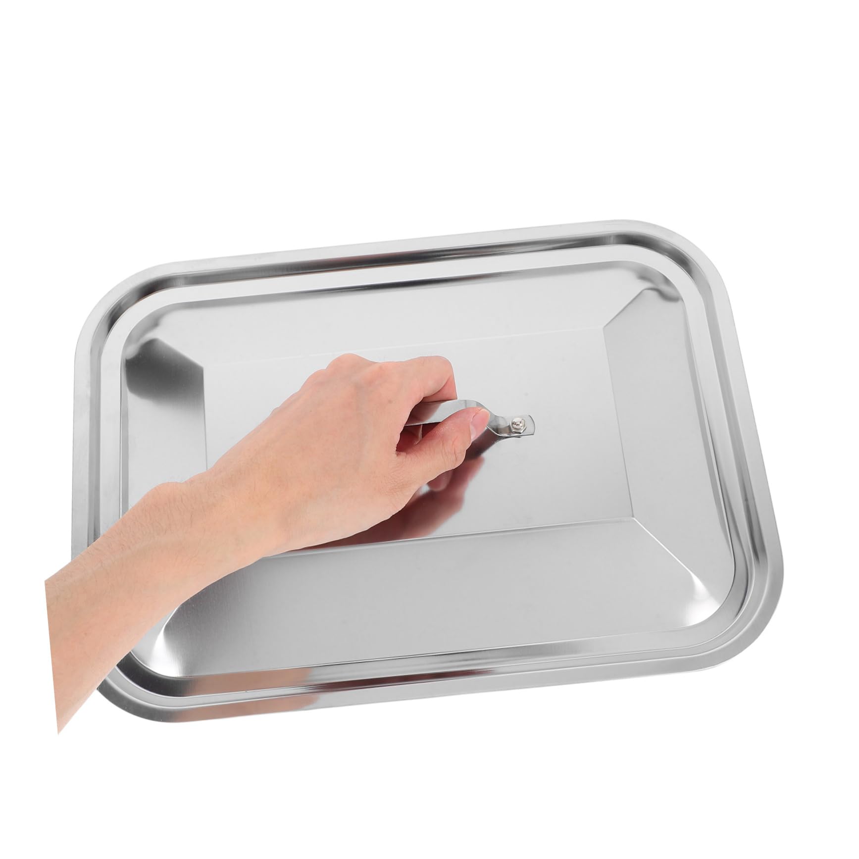 ANDRESLAD Coperchio In Acciaio Inox Per Teglia Rettangolare 34.5×24.5 Cm – Con Manico, Antipolvere E Antischizzi, Per Forno, Barbecue E Picnic
