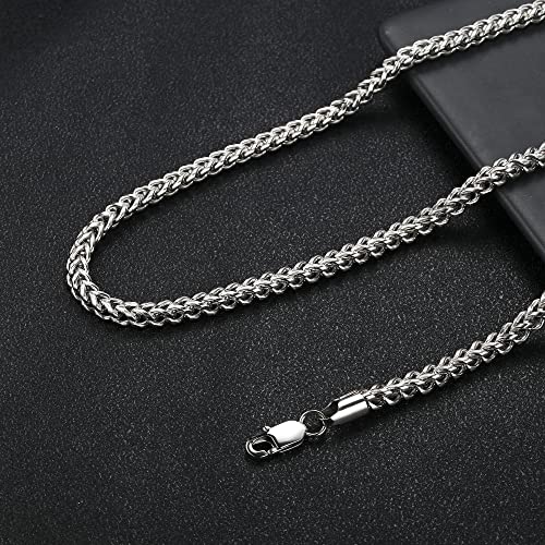 Fibo Steel Stainless Steel Wheat Chain Necklace For Men Women Necklace Bracelet Jewelry Set 5Mm In Width, 22" 8.5" #TOP5