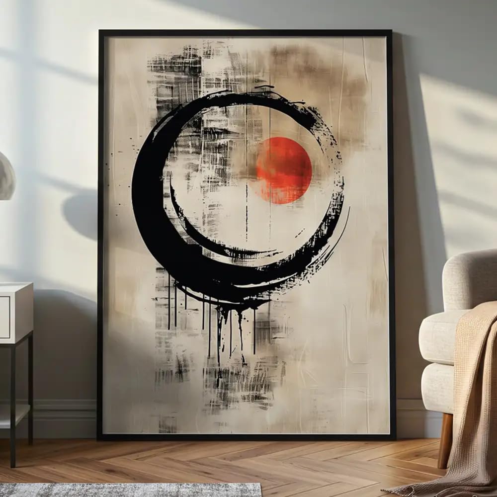 DekoArte – Cuadro decorativo pared 40x50 cm | cuadro con marco de madera negro incluido estilo Japanji | Elegancia japonesa hecha en España