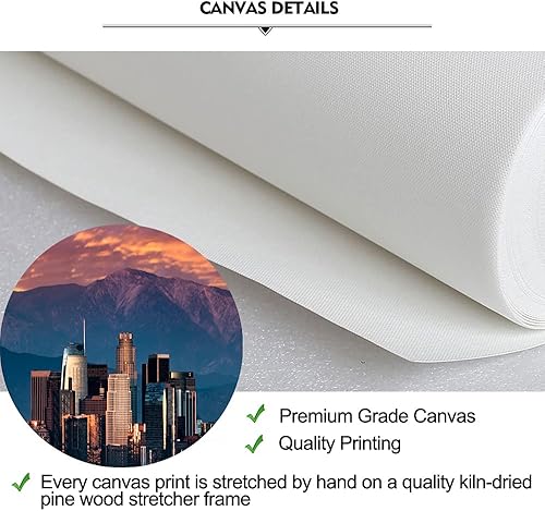 Miniatura 6 de iKNOW FOTO Lienzo de paisaje urbano para pared, póster de California in Sunrise, impresiones en lienzo de arte famoso de Estados Unidos, decoración