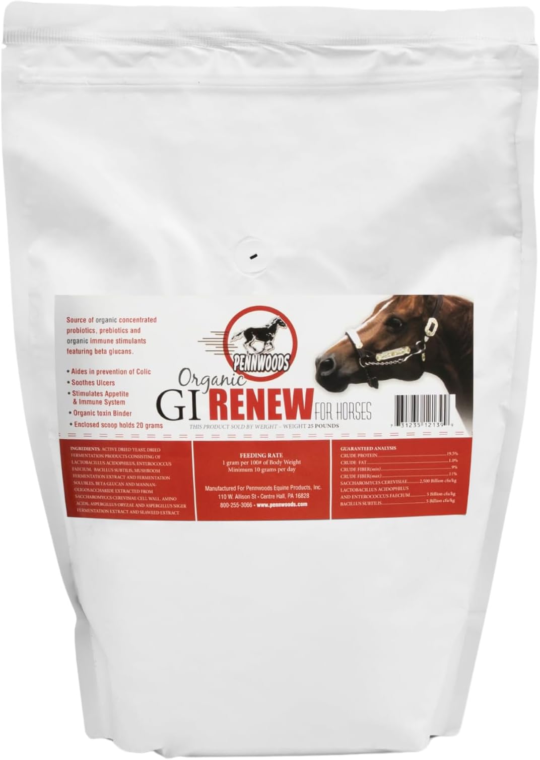 - Pennwoods GI Renew, Probiotics for Equine, Immune and Appetite Stimulation, Prebiotics, Digestive Enzymes | Horse Supplement Providing Ulcer Relief and Organic Toxin Binder, 5 LB Pouch
