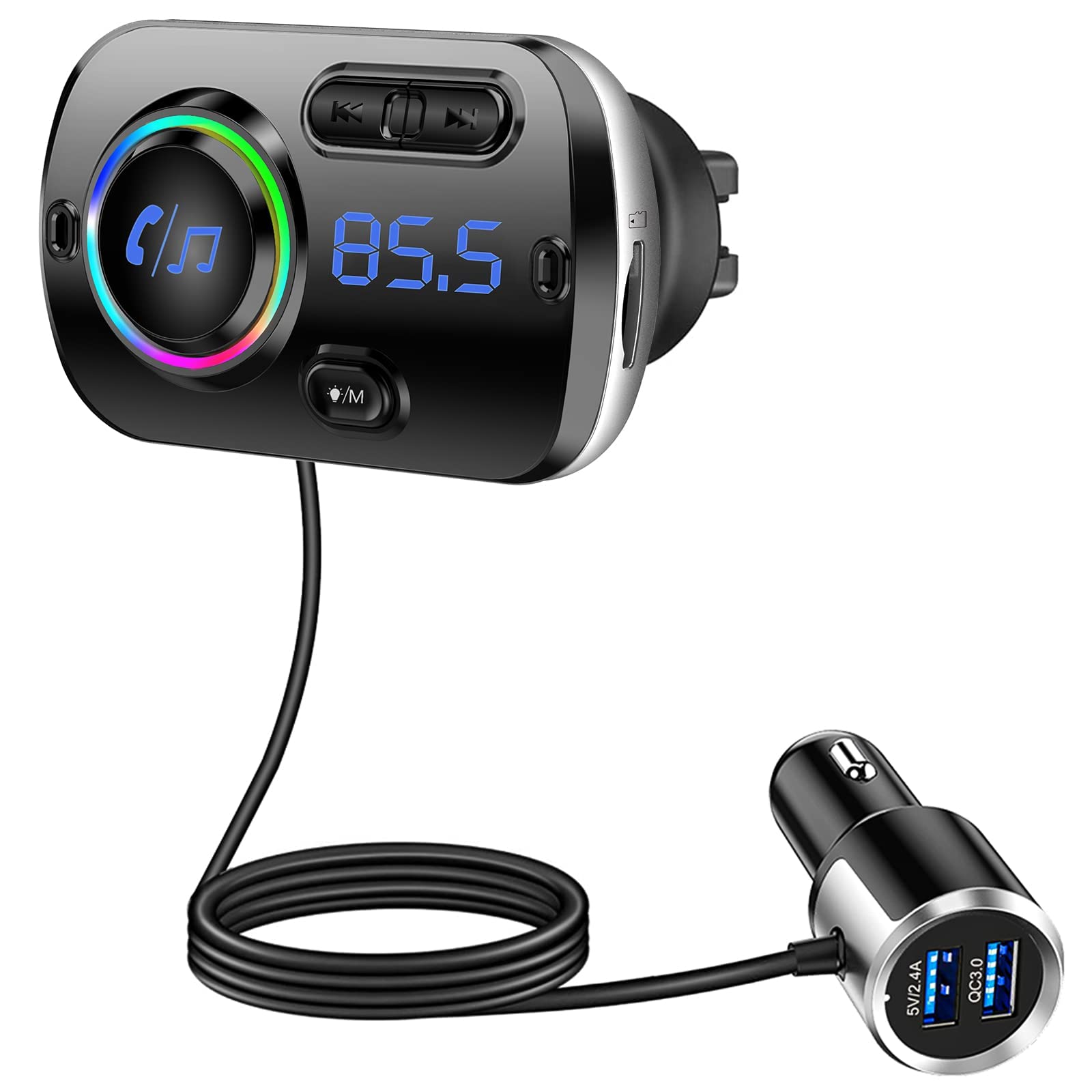 Buy Bluetooth FM Transmitter for Car, Bluetooth 5.0 Wireless Car