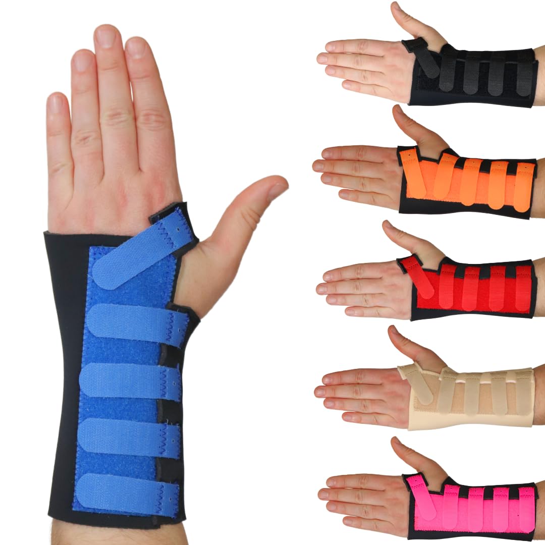 Solace BracingCool-Flow Max Wrist Support (6 Colours) - #1 British Made & NHS Supplied Advanced Wrist Brace Splint for Carpal Tunnel, Arthritis, Tendonitis, RSI, Fractures & More - Blue, M, Left