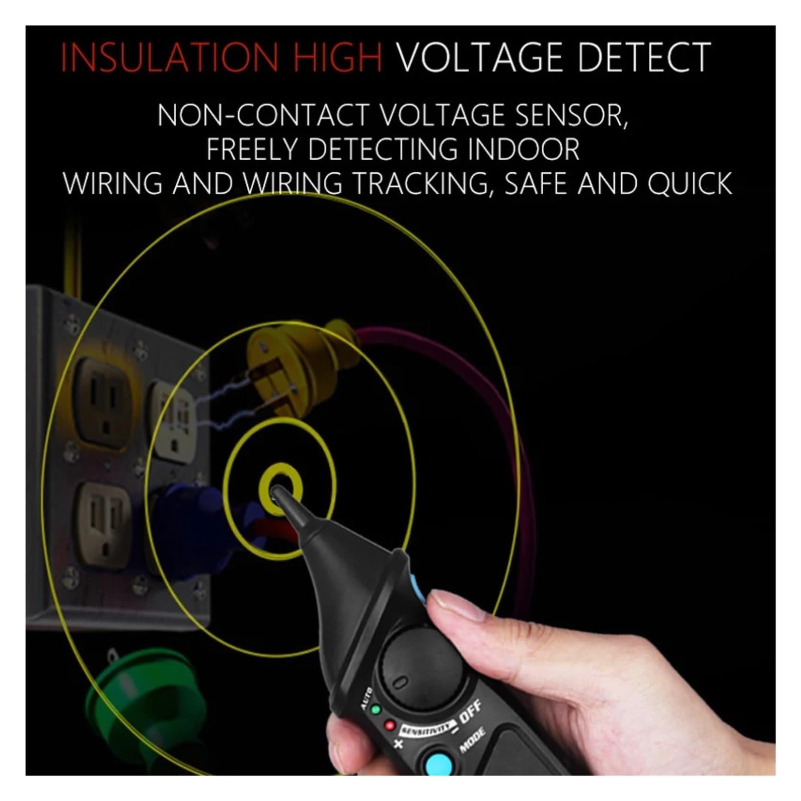 Kit De Verificación Seguridad Circuito, Detector Voltaje Y Comprobador Enchufes, Prueba Continuidad, Cable Vivo Neutro Ligero Y PortáTil