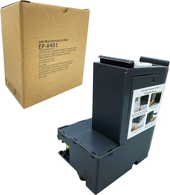 COCADEEX Ink Maintenance Box Replacement for T04D1 or C13T04D100 ,Work with ET-4750 ET-3750 ET-3750 ET-3700 ET-M3180 ET-M3170 ET-M3140 ET-M2170 ET-M2140 ET-M1180 ET-M1170 ET-M1140 Printer