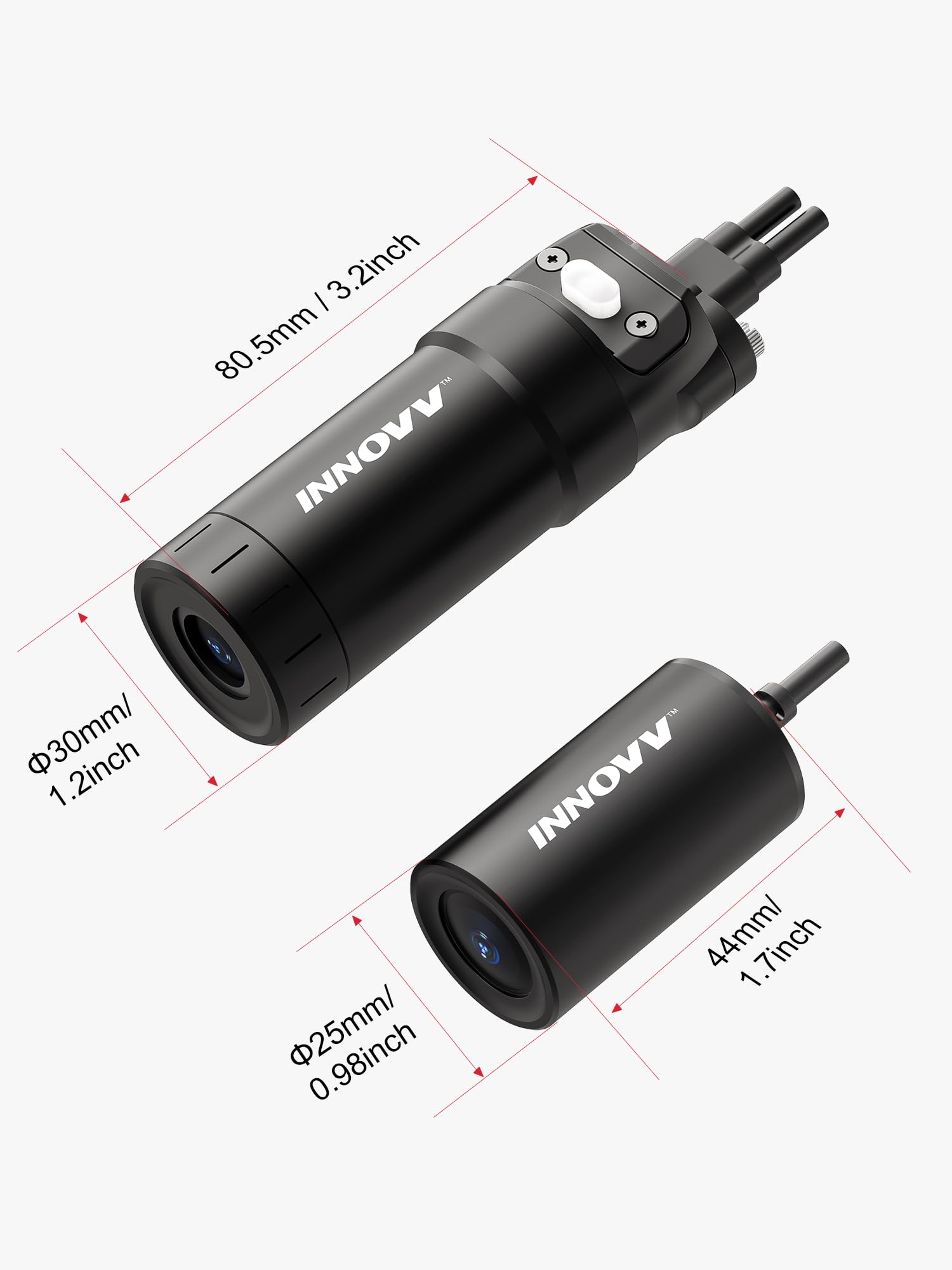 INNOVV K6 Cámara de salpicadero Doble Canal QHD 2K + 1080p IP67 Impermeable con Wi-Fi, ángel Dorado de 120°, detección acelerómetro, Soporte 256GB (Tarjeta SD no incluida)