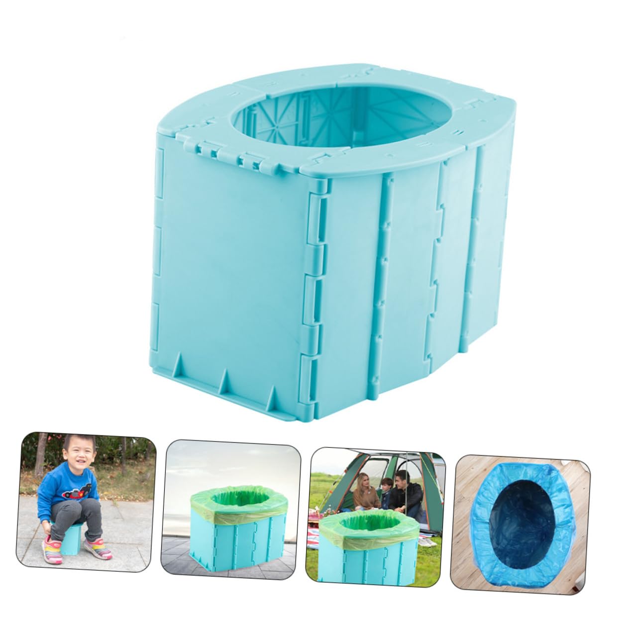 Toyvian Baby Foldable Toilet Portable Camping Toilet Boys and Girls Potty Training for Travel Car Use