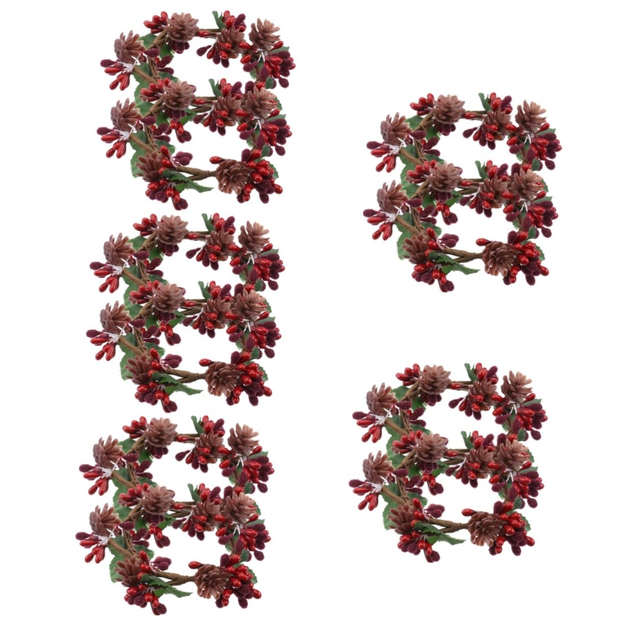PRETYZOOM 10 STK Kranz Weihnachtskerzenkränze Ringe Weihnachtsgirlande Weihnachtskerzenständer Weihnachtsschmuck Stumpenkerze Weihnachtliche Mittelstücke Für Tische Kerzenringe Stoff