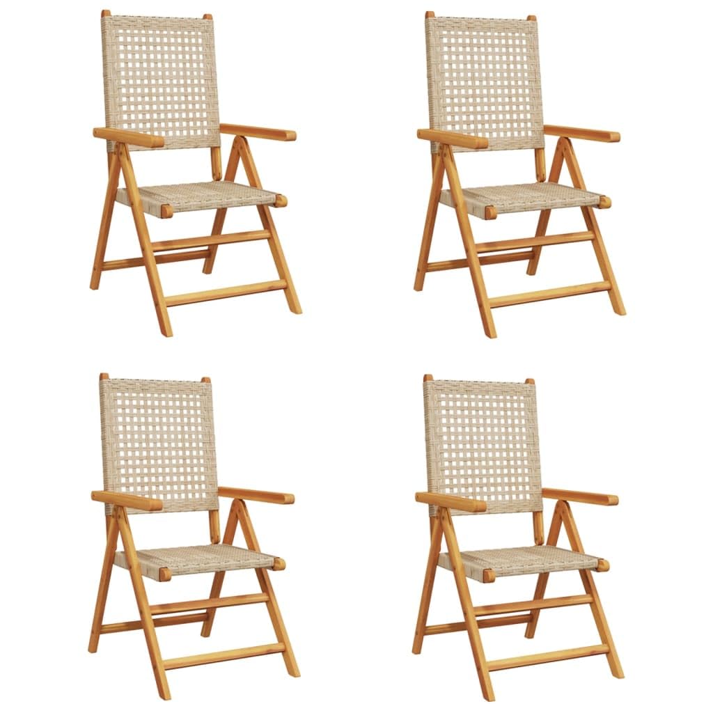 Chaises de jardin pliantes en rotin beige pour embellir votre balcon