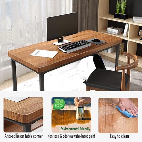 Miniatura 7 de Mesa de juego de escritorio de madera maciza moderna con soporte de metal en forma de U y panel de pino de 20in fácil de montar tamaño  472 x 236 x