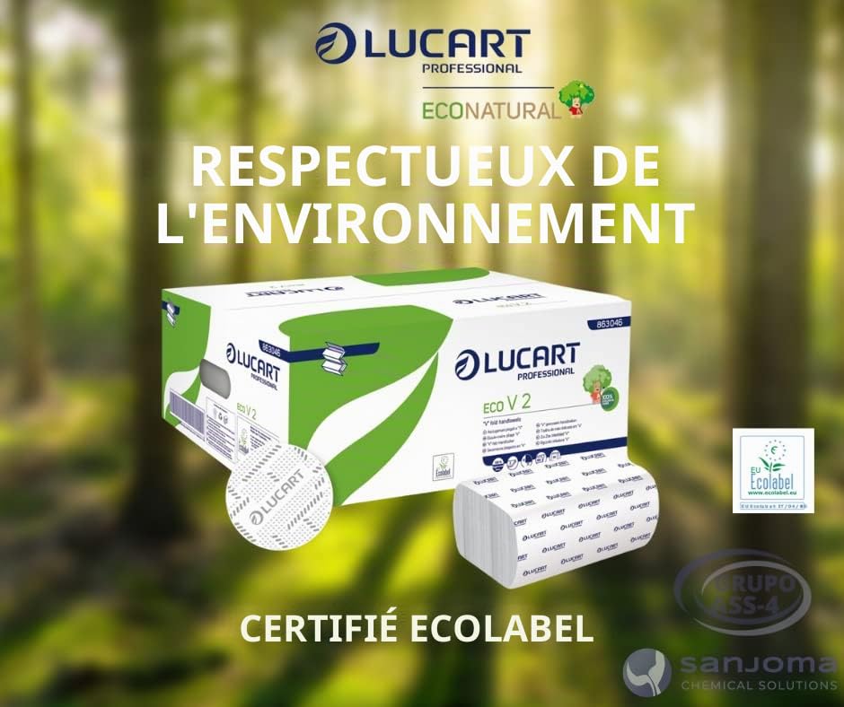 Serviettes en papier Lucart | Sèche-mains doux et absorbants | Distributeur compatible | Certifié écologique