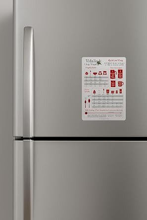 Vidalia Chop wizard Quick and Easy Kitchen Measurement & Conversion Chart - Durable Magnet
