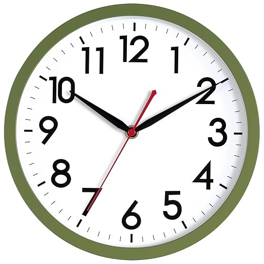 AKCISOT Wall Clock 10 Inch Silent Non Ticking Modern Clocks Battery Operated Analog Classic for