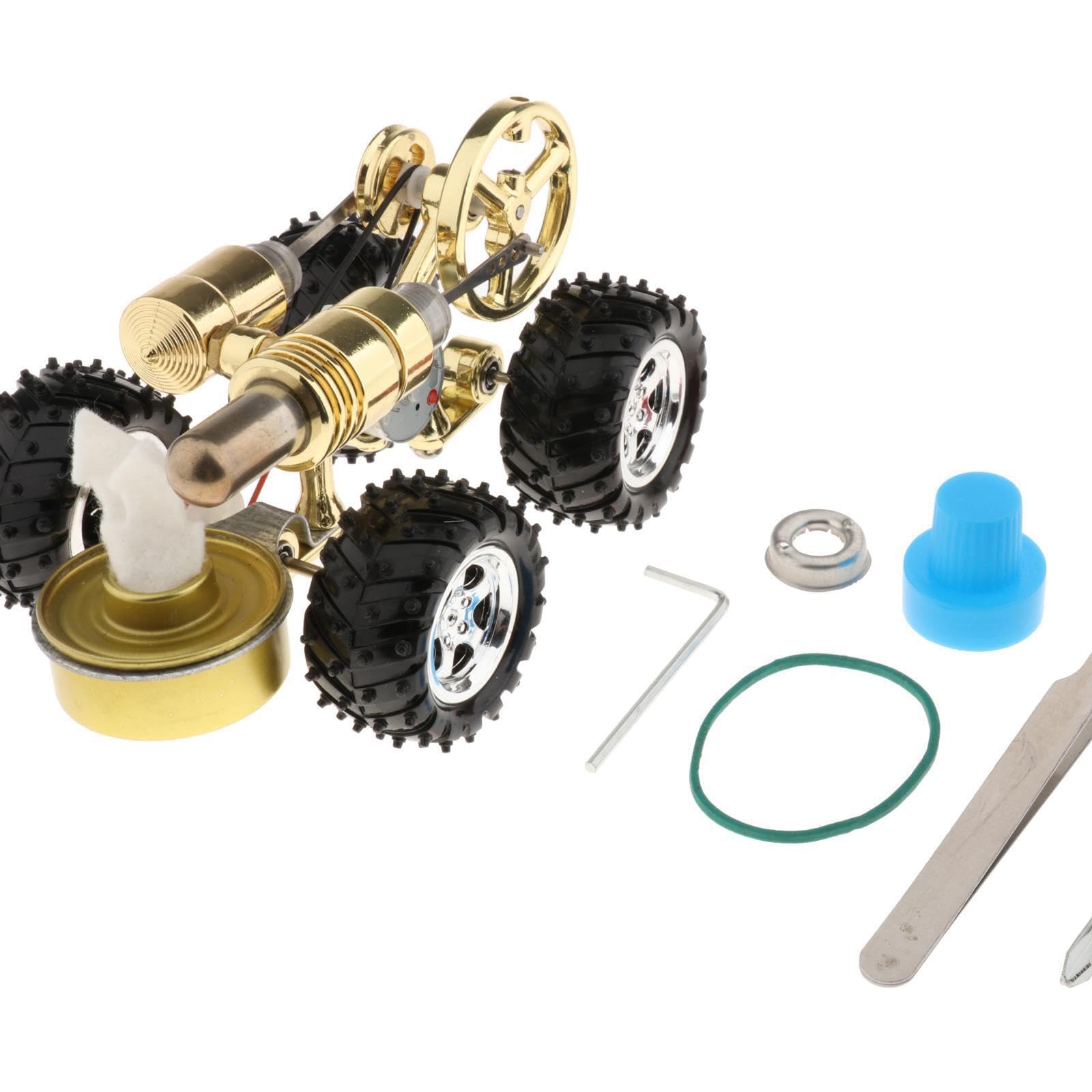 Kit di mini motore Stirling, modello funzionante, strumenti educativi in metallo, regali per giovani innovatori, ingranaggi che ruotano sotto l'azione