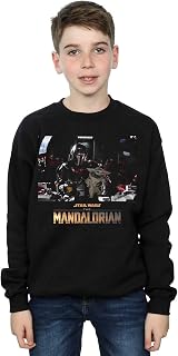 Absolute Cult Star Wars Boys The Mandalorian Child On Board Sweatshirt