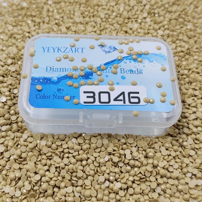 YEYKZART 3046 Diamond Painting Replacement Round Diamonds Beads Rhinestones Accessories for Diamond Art Missing Color 3500 PCS โ image 1
