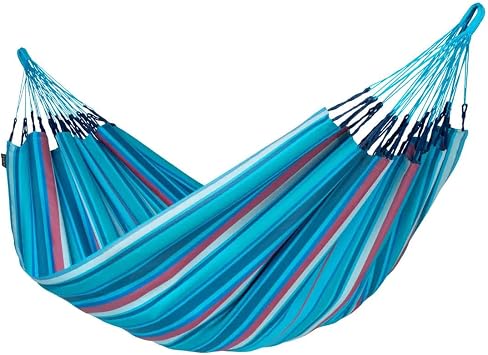 LA SIESTA Brisa Double Outdoor Hammock Colombian-Made Polypropylene, UV & Weather Resistant, for Backyard & Patio - Wave