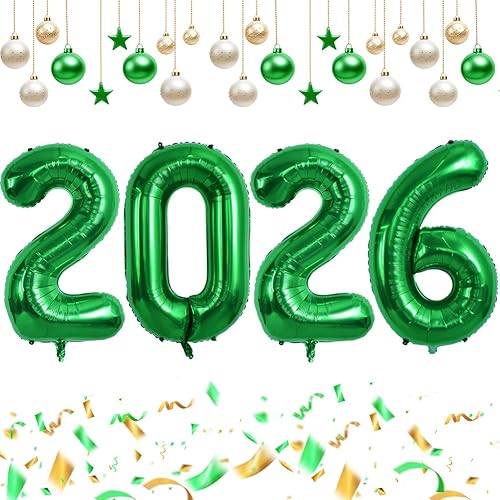 TONIFUL Globos de graduación 2025 de 42 pulgadas, color verde oscuro, globos de números 2025, globos de aluminio de Mylar para decoraciones de