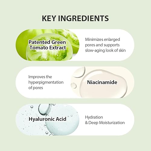 Miniatura 4 de SUNGBOON EDITOR Ampolla de levantamiento de poros de tomate verde  Suero facial instantáneo que minimiza los poros y aprieta la piel para cuidado de