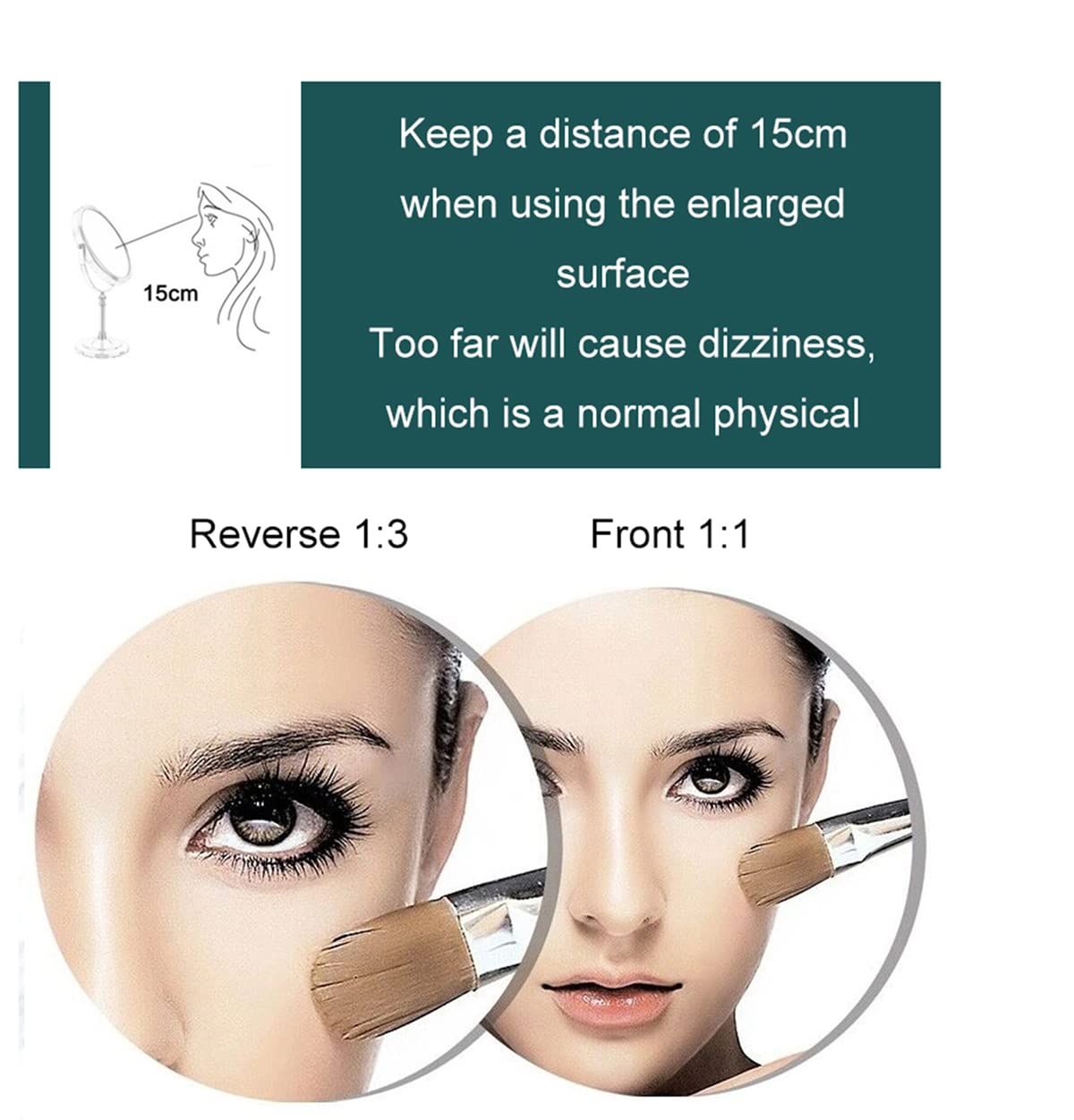 Specchio da trucco da parete per hotel, bagno, specchio ingranditore estensibile da 20 cm, con ingrandimento 10X, pieghevole, a doppia faccia, per bagno, vanità, argento