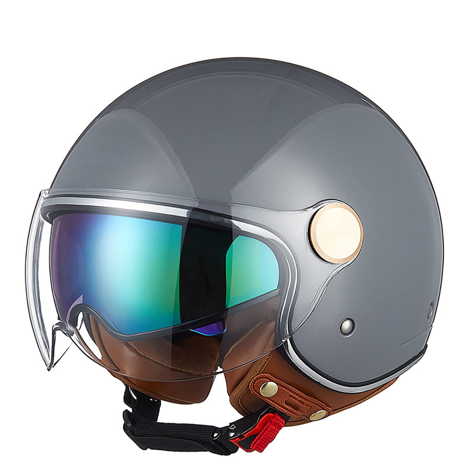 Casco motocicleta abierto JATIBOSH resistente al desgaste y calor con visera aviador