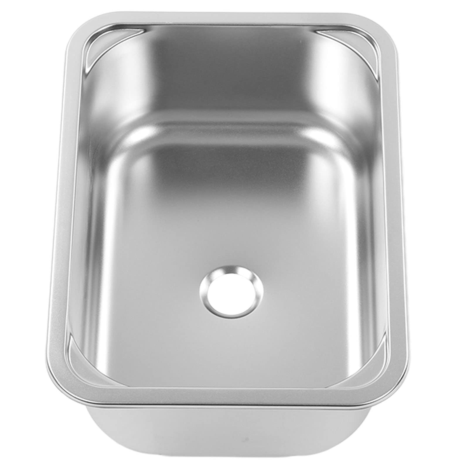 Lavello Quadrato per Camper, Lavello in Acciaio Inox 304 345x245x136mm con Scarico da 40mm per Camper e Yacht