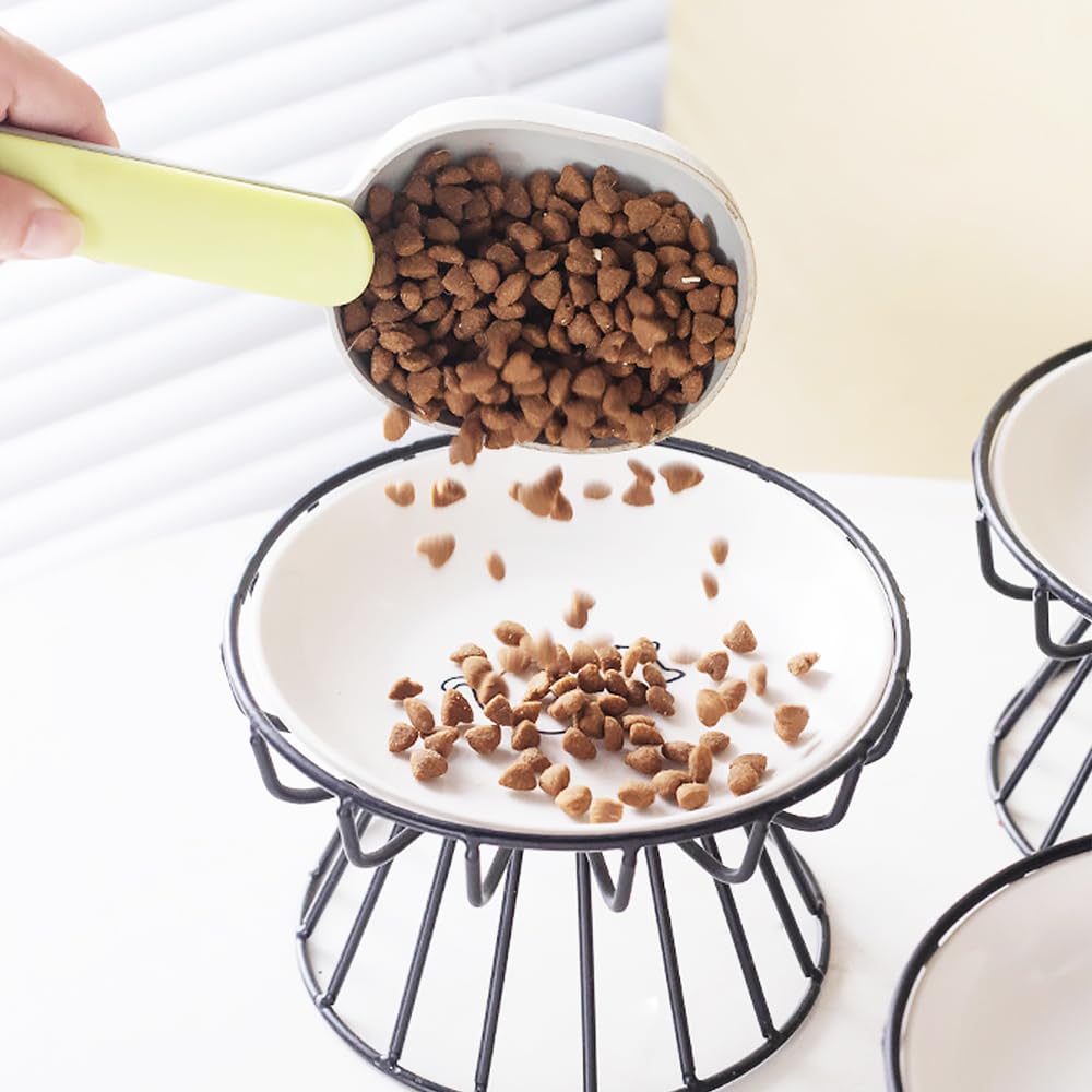 4 Stuks Keramieken Kattenvoerbakken – Plat, Breed, Glad – Geschikt Voor Nat- En Droogvoer – Keramische Kattenkommen, Eenvoudig Schoon Te Maken