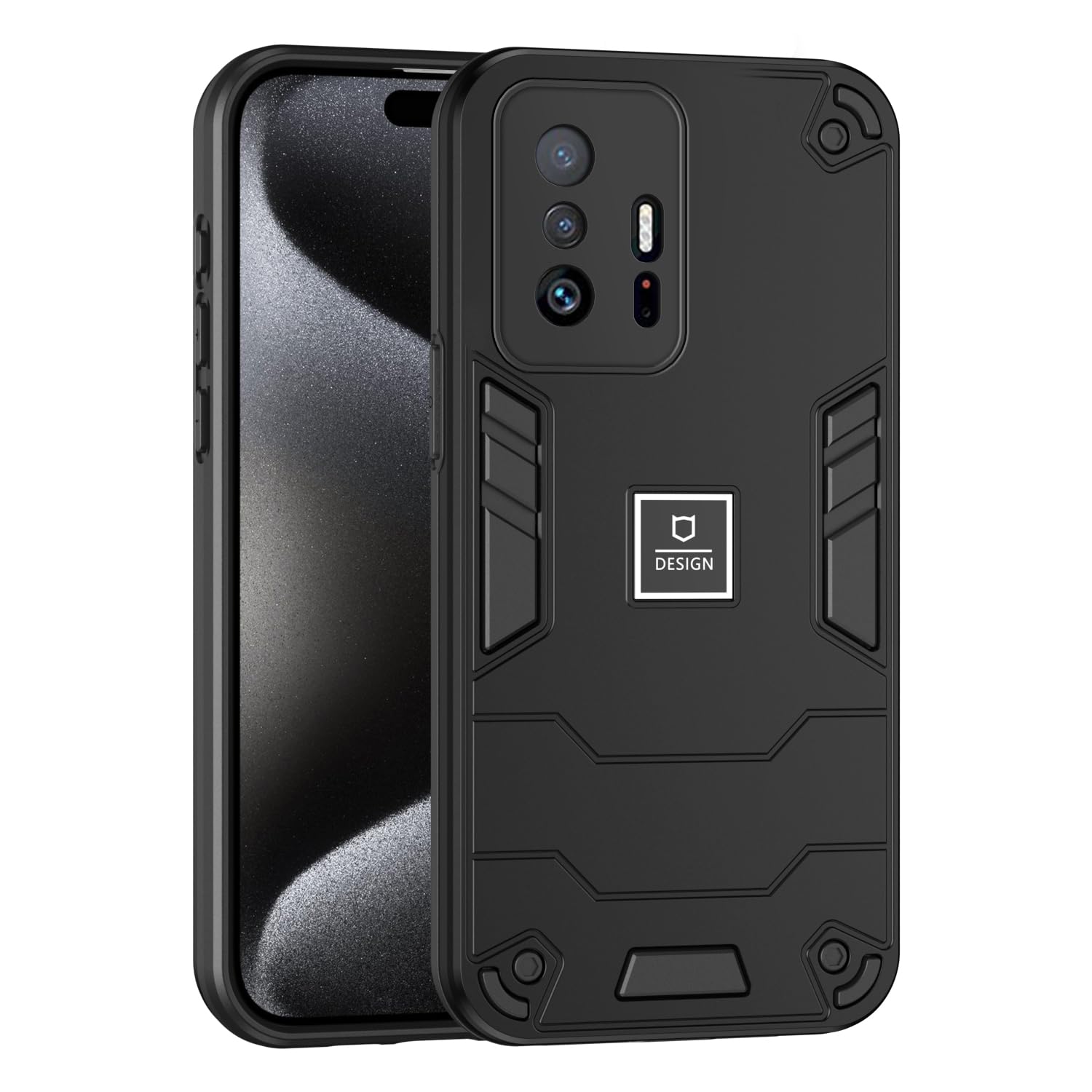 Coque Xiaomi 11T Pro 5G Double Couche Anti-Chute Armure de Protection TPU PC Noir
