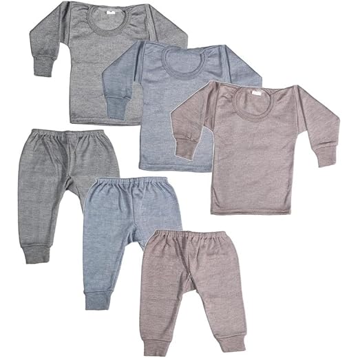 Kids Winter Fleece Thermal Wear Combo Set - Pack of 03