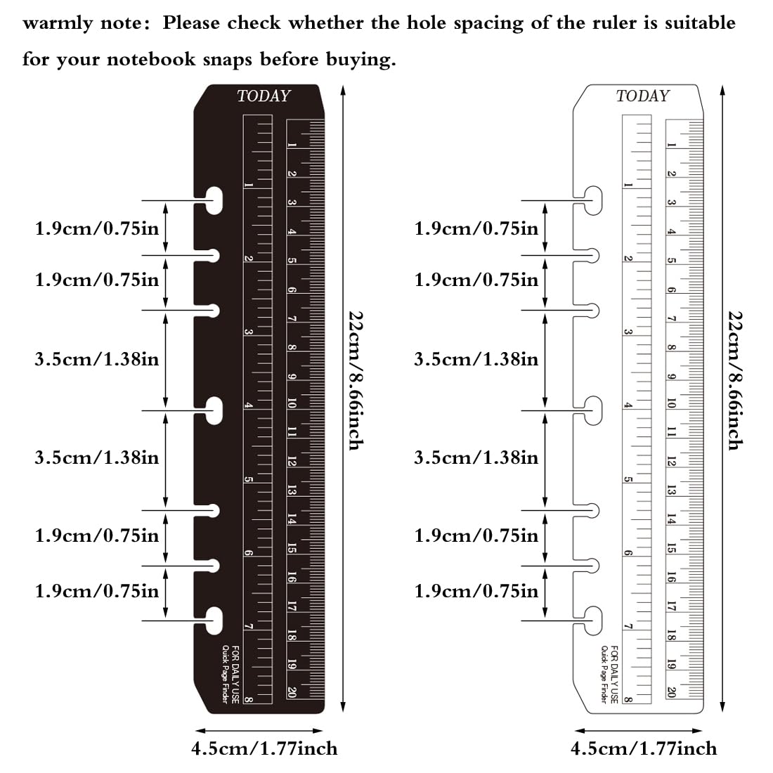 Snapklik.com : JKJF 4 Pcs Plastic Page Marker Snap-in Bookmark Ruler ...