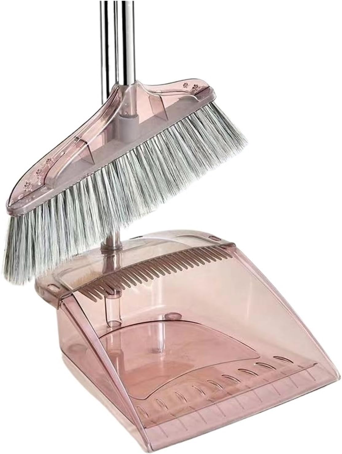 Floor Cleaning Broom Sets for Home Scoop and Dustpan Mop Products Household Brush Kitchen House Transparent(Dark Gray)