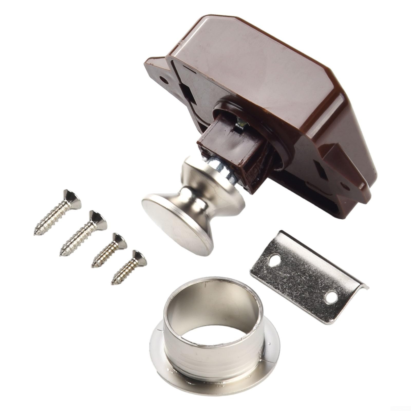 Pomello a pulsante per serratura dell'armadio, per camper, roulotte, camper, yacht, cassetti, mobili con placcatura in nichel perlato, 14-22 mm