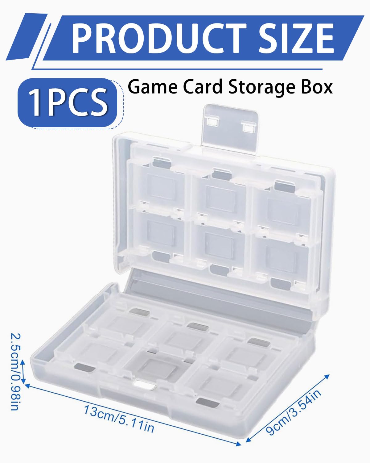 1 pezzo custodia per schede di gioco, 24 in 1 ultra resistente custodia per schede di memoria, bianco