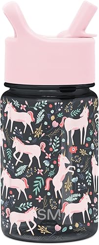 Simple Modern - Botellas de agua de Tritan para niños, de 12 fl. oz, diseño de campos de Unicornios