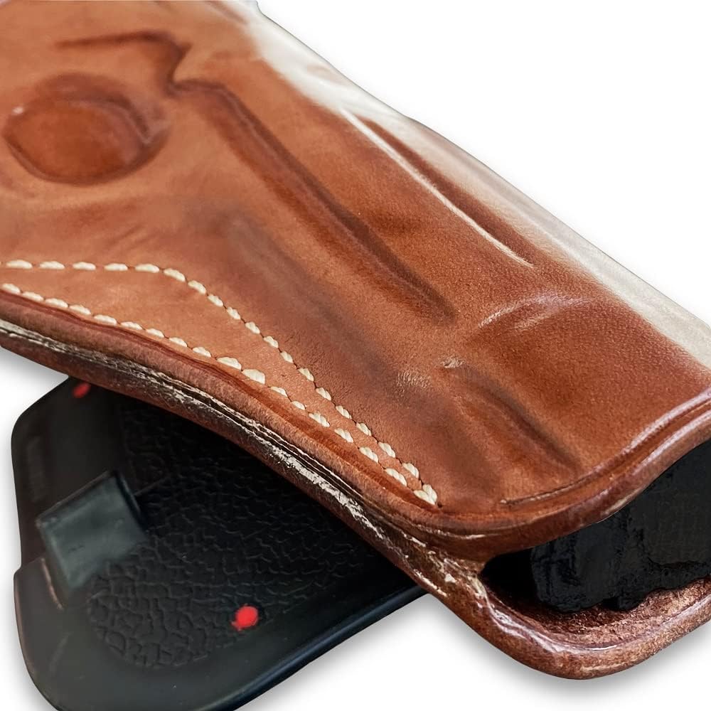 Masc Premium Leather OWB Paddle Holster Open Top Fits, P210 Legend Target 5-inch, Right-Hand Draw, Brown #1267#
