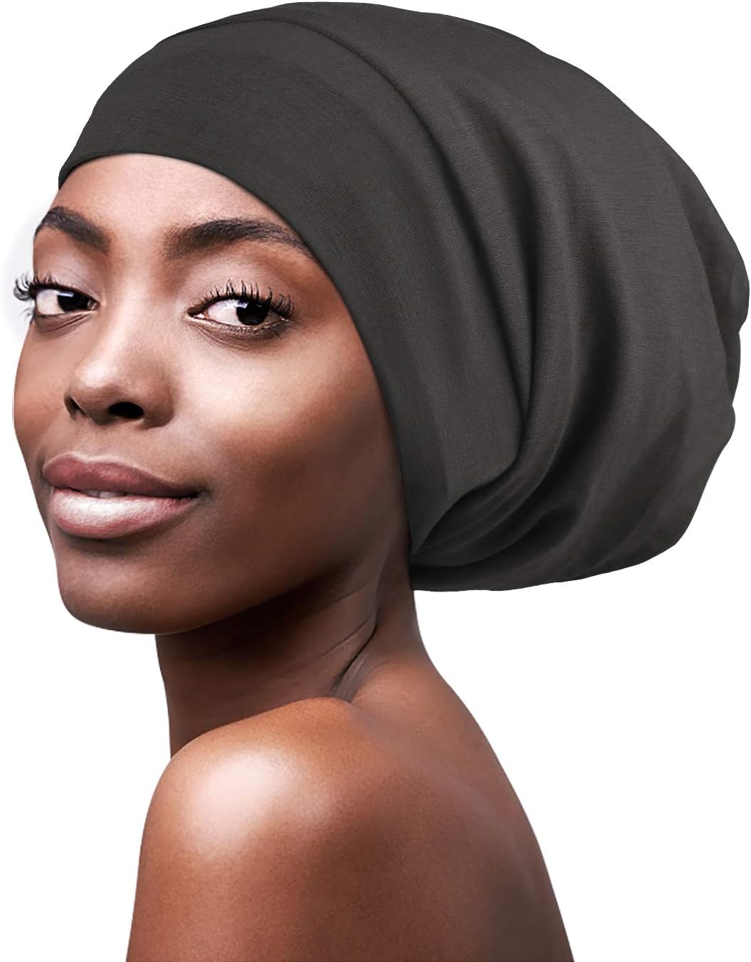 FocusCare Satin Lined Sleep Slouchy Cap Curly Girl Slap Headwear Gifts for Frizzy Hair Women