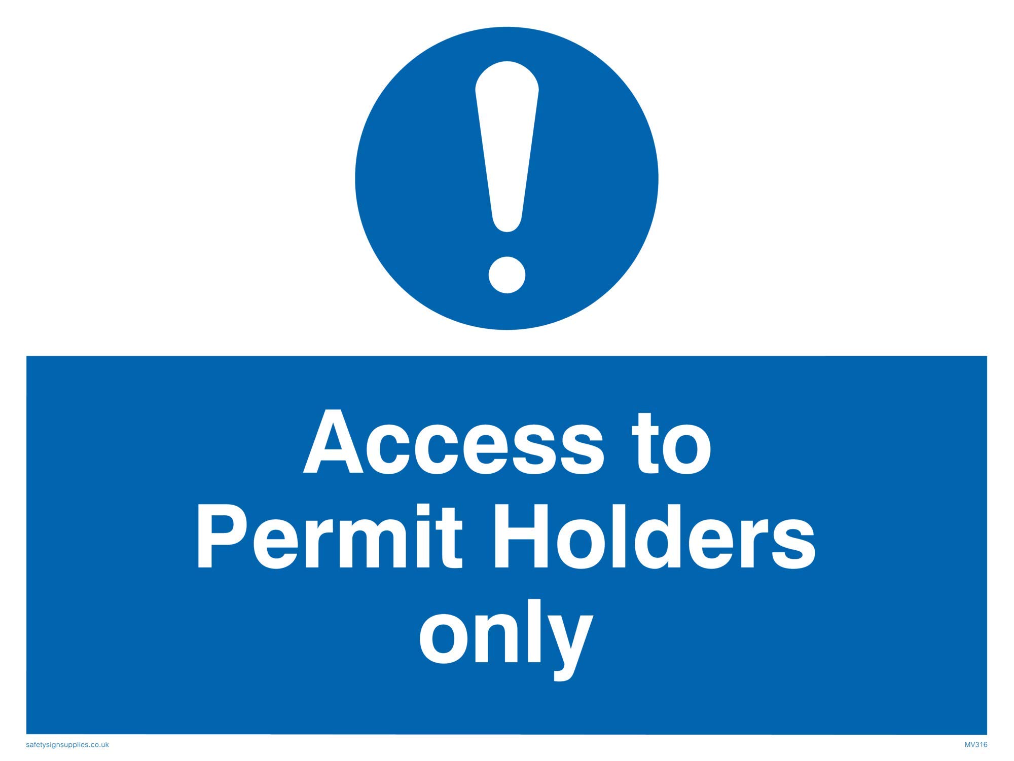 Viking Signs MV316-A3L-3D "Access To Permit Holders Only" Sign, 3 mm Rigid Double Sided PVC, 300 mm H x 400 mm W