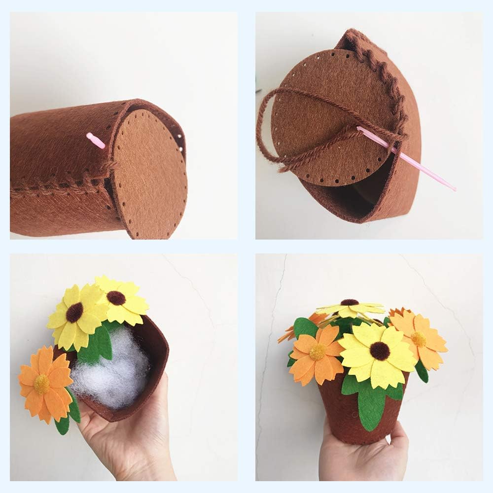 USA MJ Floral Crafting Kids Sewing Kit Flower Crafts Kid DIY Educational Craft and Fun Felt Sew Kits Complete Set for Parent and Children Home Decor Craft Party (Dahlia Pinnata) : Toys & Games