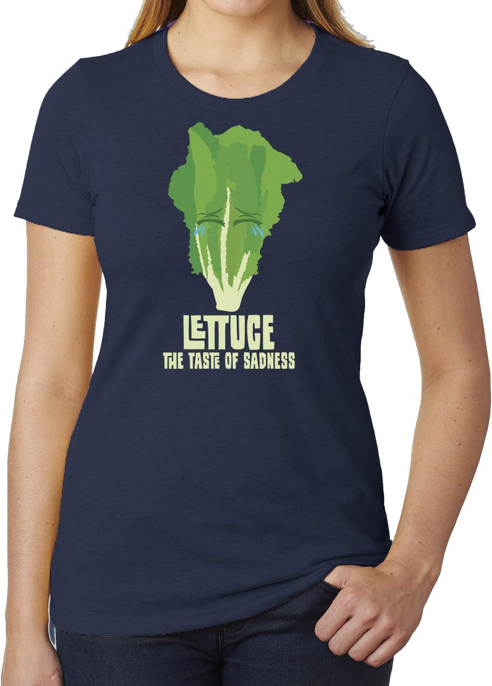Lettuce, The Taste of Sadness, Funny Food T-Shirts, Women's Graphic T-Shirts