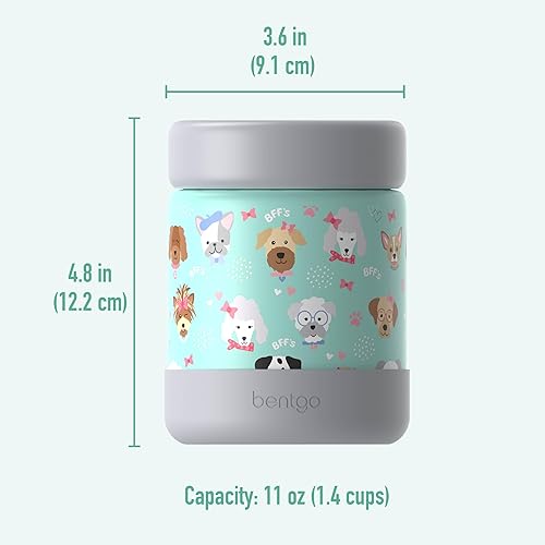 Miniatura 7 de Bentgo Kids - Tarro de comida de acero inoxidable de 11oz, contenedor de alimentos a prueba de fugas, doble aislamiento para alimentos calientes o