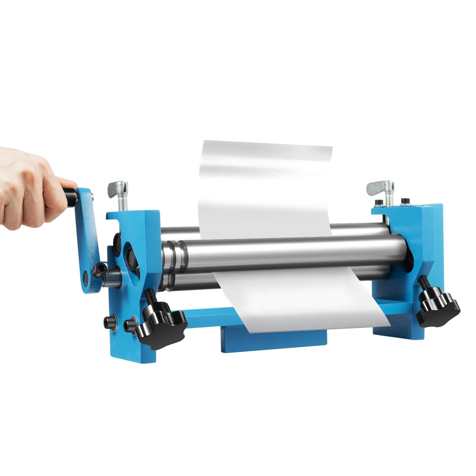 FHRKA SJ 300 Rolling Bending Machine Manual Slip Roller, 300mm Width Sheet Metal Roll Bender Hand Crank, Up to 2mm Aluminum 1mm Steel