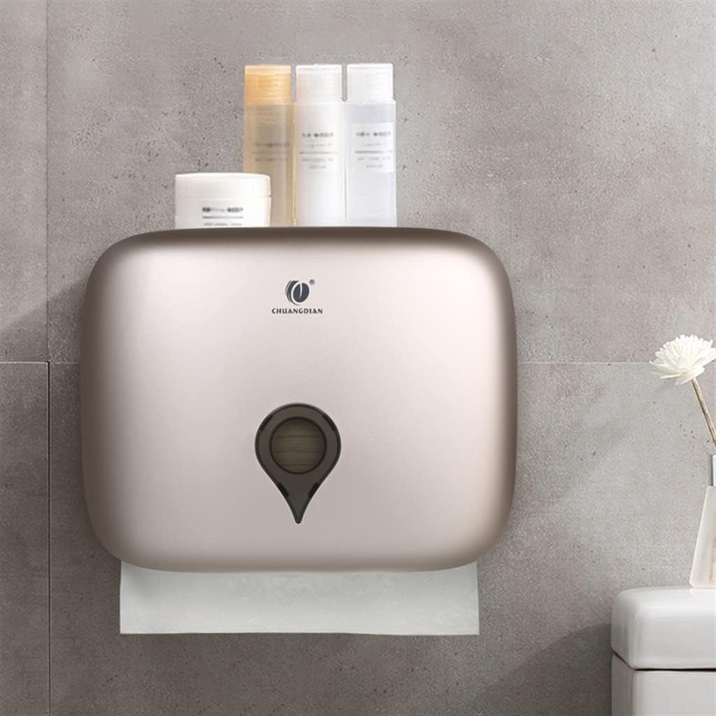 Sturdy Paper Towel Holders Paper Towel Dispenser Acrylic Wall Mount Tissue Dispenser Folding Hand Tissue Dispenser Toilet Roll Holder Paper Holder High Capacity (Brown)