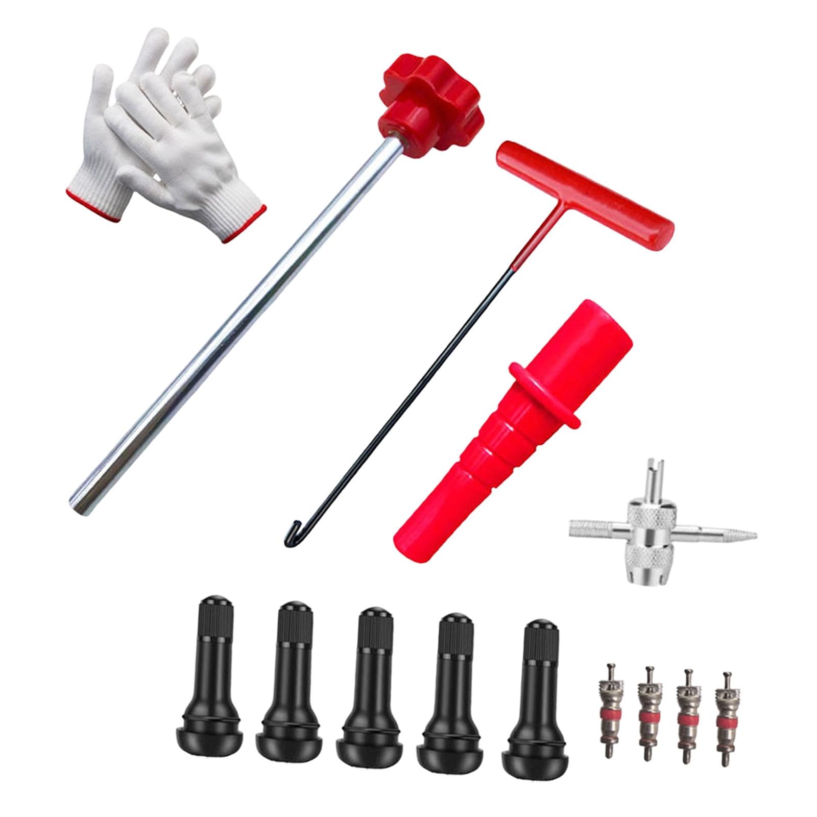 Qianly Quick Change Reifenventil Werkzeugset Ventilkern Reparaturwerkzeug Reifenventil Austauschhilfe Ventileinsatz Montagewerkzeug Metall Gummi für Hobbymec, Style E