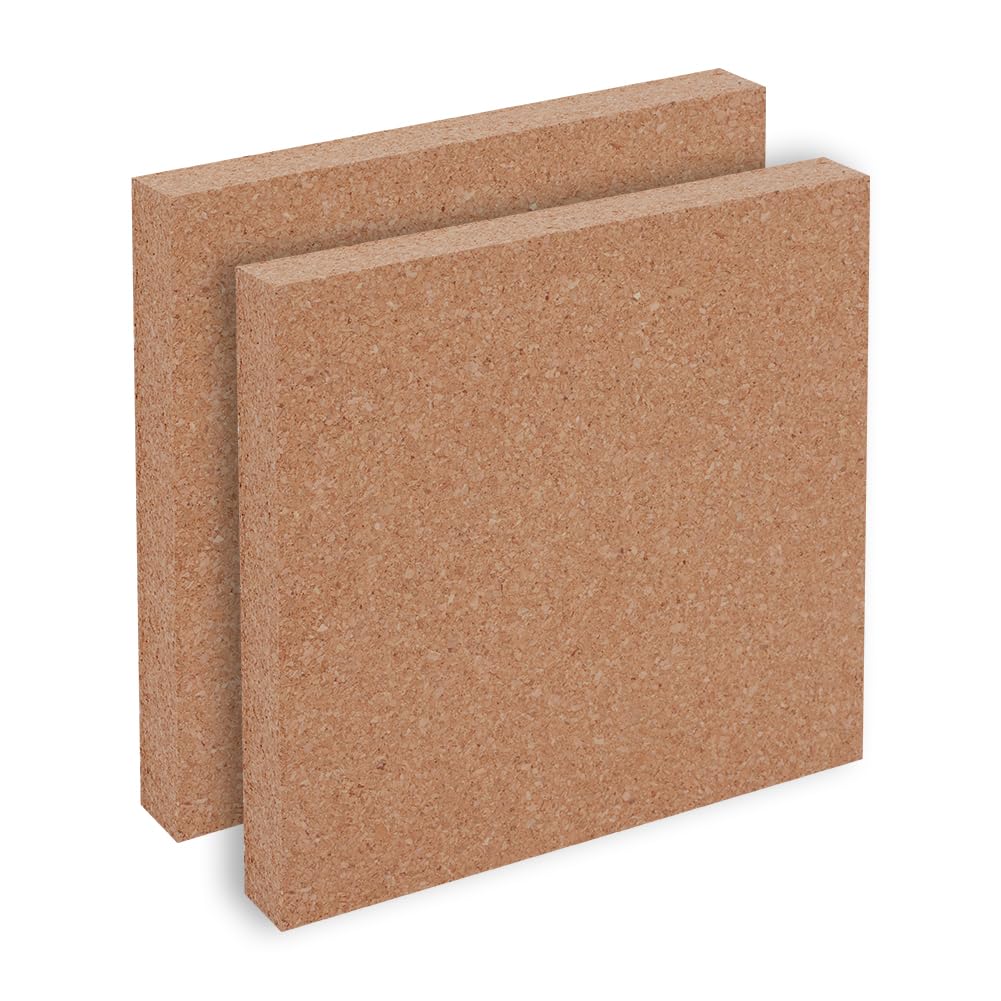 OLYCRAFT 2pcs Square Bulletin Boards 15x15cm Non Self-Adhesive Wood Cork Board 2cm Thick Cork Board Tiles Corkboard Display Boards Natural Corks Sheets for Wall Decoration Party DIY Crafts