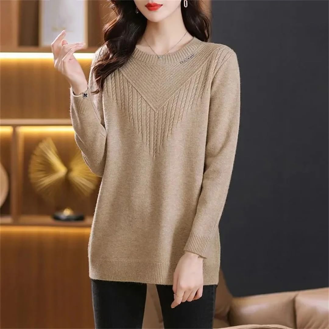 Camicia da donna a maniche lunghe con colletto rotondo allentato slim top