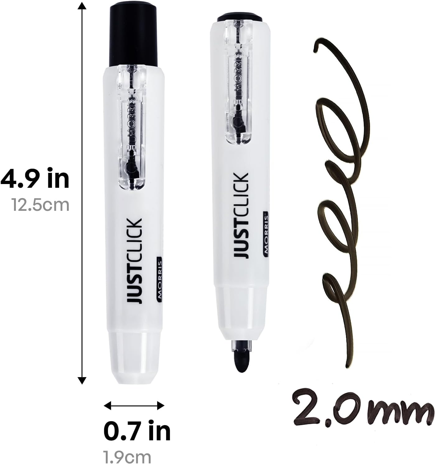 carrotez Retractable Dry Erase Markers, Click Dry Erase Whiteboard Markers, Bullet Tip, Thick Barrel, 12 Count, Black